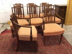 A set of eight modern Regency style armchairs, with six side chairs and two carvers, all with vase