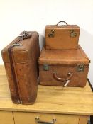 A group of three vintage travelling cases, including a toiletry case, two marked Norris to