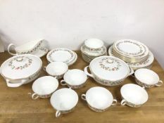 A Wedgwood India Rose pattern dinner service, including eight dinner plates (26cm), eight side