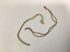 Two 9ct gold chains (both: 24cm) (combined: 7.84g)