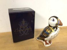 A Royal Crown Derby figure of a Puffin with original box (12cm)