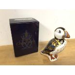 A Royal Crown Derby figure of a Puffin with original box (12cm)