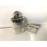 A 1904 London silver hip flask with detachable cup (13cm) (184g)