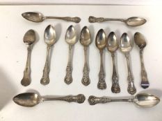 A set of twelve Victorian Glasgow silver teaspoons (combined: 257g)