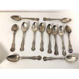 A set of twelve Victorian Glasgow silver teaspoons (combined: 257g)