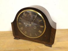 A Smiths of Enfield tambour style mantel clock (24cm x 30cm x 12cm)