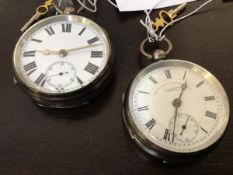 A mid 19thc silver cased pocket watch, white painted dial inscribed The Express English Lever, JG