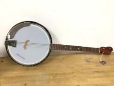 A Musima banjo, bears label verso, made in GDR (90cm), with travelling case