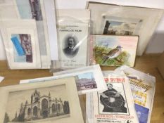 A mixed lot including an autograph book containing sketches, Edinburgh Speedway official