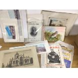 A mixed lot including an autograph book containing sketches, Edinburgh Speedway official