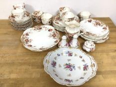 A mixed lot of china including a Royal Crown Derby salt, pepper and condiment pot, a West German