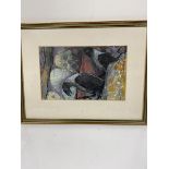 George McGowan, Two Crows, pastel, signed with initials and inscribed verso (24cm x 39cm)