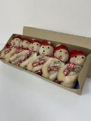 A charming set of vintage 1910/20's novelty snowmen Christmas crackers by Mead & Fields, with