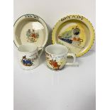 A modern Wedgwood Rupert the Bear child's mug and an Anchor china child's Little Boy Blue mug (crack