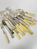 A collection of Epns including fish knives and forks, teaspoons, table forks etc. (a lot)
