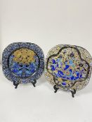 A pair of Rosenthal glass enamelled and gilded Christmas plates, 1978 and 1979, signed and inscribed