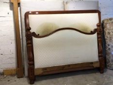 A Victorian mahogany 6' double bed, with upholstered head board and panelled foot board and box