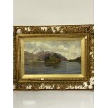 James A Aitkinson RSW., Highland Loch Scene, oil on canvas, inscribed, paper label verso, in gilt