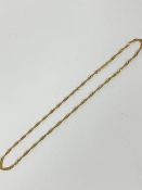 A 14ct gold spiral box link chain necklace (24cm) (7.16g)