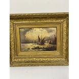 Tom Miller, Sailboats, oil on canvas, signed bottom right (19cm x 29cm)