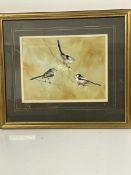 Margery Stephenson, Long Tailed Tits, watercolour, signed lower left, in gilt composition frame,