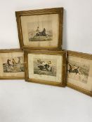 A set of four 19thc humerous lithographic prints, highlighted with colour, I had not the most