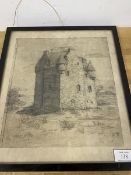 C. W. Barrowman, Barcaldine Castle, Argyll, etching (28cm x 25cm)
