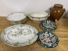 A mixed lot of china including a set of ten dinner plates, stamped Copeland, late Spode to base (