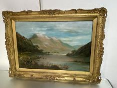 Clement Adams, Loch in Highlands, oil, signed bottom right (40cm x 60cm)