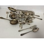 A 1940 Mappin & Webb Sheffield silver fork and spoon (65g), both with initials RGW to handle along