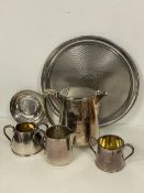 Railway interest: a collection of Epns formerly used on LNER trains, including a tray (d.31cm),
