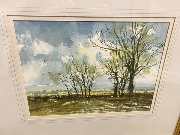 Douglas Phillips, Sunshine after Rain, watercolour, paper label verso, ex MacAulay Gallery, signed