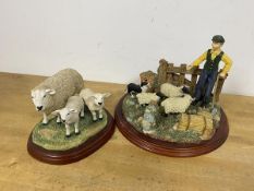A Regency Fine Arts resin figure, The Shepherd (18cm x 22cm) and another figure, Border Fine Arts,