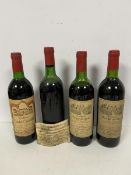 Four bottles of Bordeaux including three Saint-Emilion, Chateau Pontet-Clauzure 1973 and two Chateau