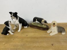 A Border Fine Arts Border Collie, on original wooden stand (11cm x 20cm x 8cm including stand), a