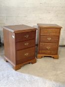 A Pair of Younger Furniture cherry wood bed side chests, each fitted with three graduated drawers,