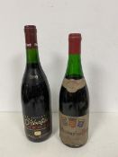 A bottle of 1970 Chateauneuf-du-Pape, a 1990 Wine Society Cotes du Rhone Villages (2)