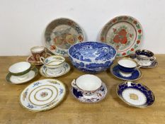 A mixed lot of china, mostly 20thc., including a Spode Italian pattern bowl (10cm x 24cm), a Paragon