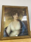 19thc School, Portrait of a Lady, pastel (67cm x 54cm)