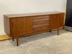 Nils Jonsson for Troeds, a mid-century teak sideboard, the rectangular top over five drawers and two