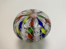 A French 19th century paperweight, probably St. Louis, decorated with a crown of two alternating