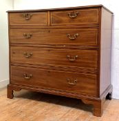 A George III mahogany chest of drawers, early 19th century, the rectangular top with moulded edge
