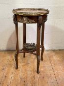 A marquetry and walnut bouillotte table in the Transitional style, early 20th century, the
