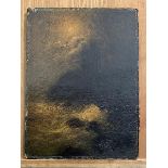 Albert Pinkham Ryder (American, 1847-1917), Scottish Castle, oil on composition board, unframed.
