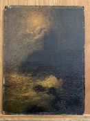 Albert Pinkham Ryder (American, 1847-1917), Scottish Castle, oil on composition board, unframed.