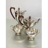 A George V four piece silver tea and coffee service, Fenton Russell & Co., Birmingham 1929, each