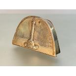 A 19th century silver "Napoleon's Hat" snuff box, the box modelled as a bicorne hat with an image in