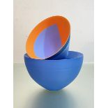 Sara Moorhouse (British, b. 1974), Small Colour Block Bowl, incised monogram to the base; together