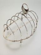 A George III six-division silver toast rack, Robert Hennell I and David Hennell II, London 1798,