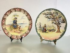 Two large Doulton chargers or wall plaques, early 20th century: a Royal Doulton Series Ware Long